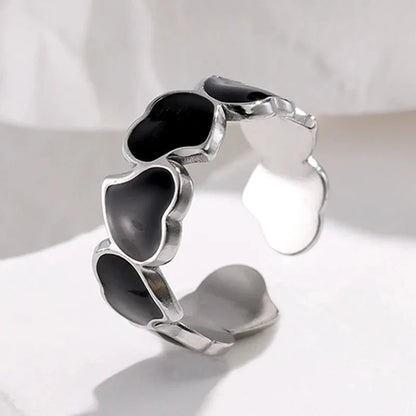 Adjustable Romantic Enamel Heart Ring
