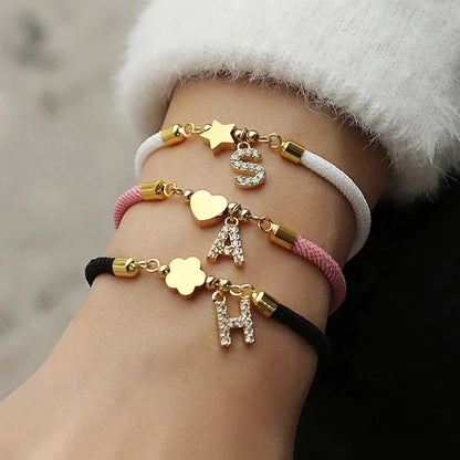 Adjustable Shape Letter Initial Bracelets