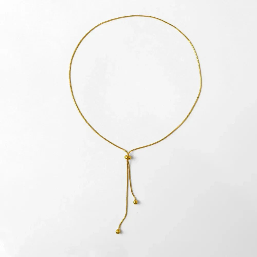 Adjustable Snake Chain Lariat Necklace