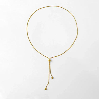 Adjustable Snake Chain Lariat Necklace