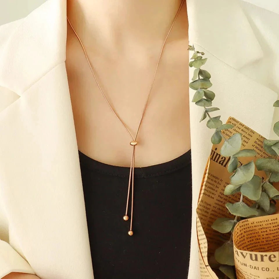 Adjustable Snake Chain Lariat Necklace