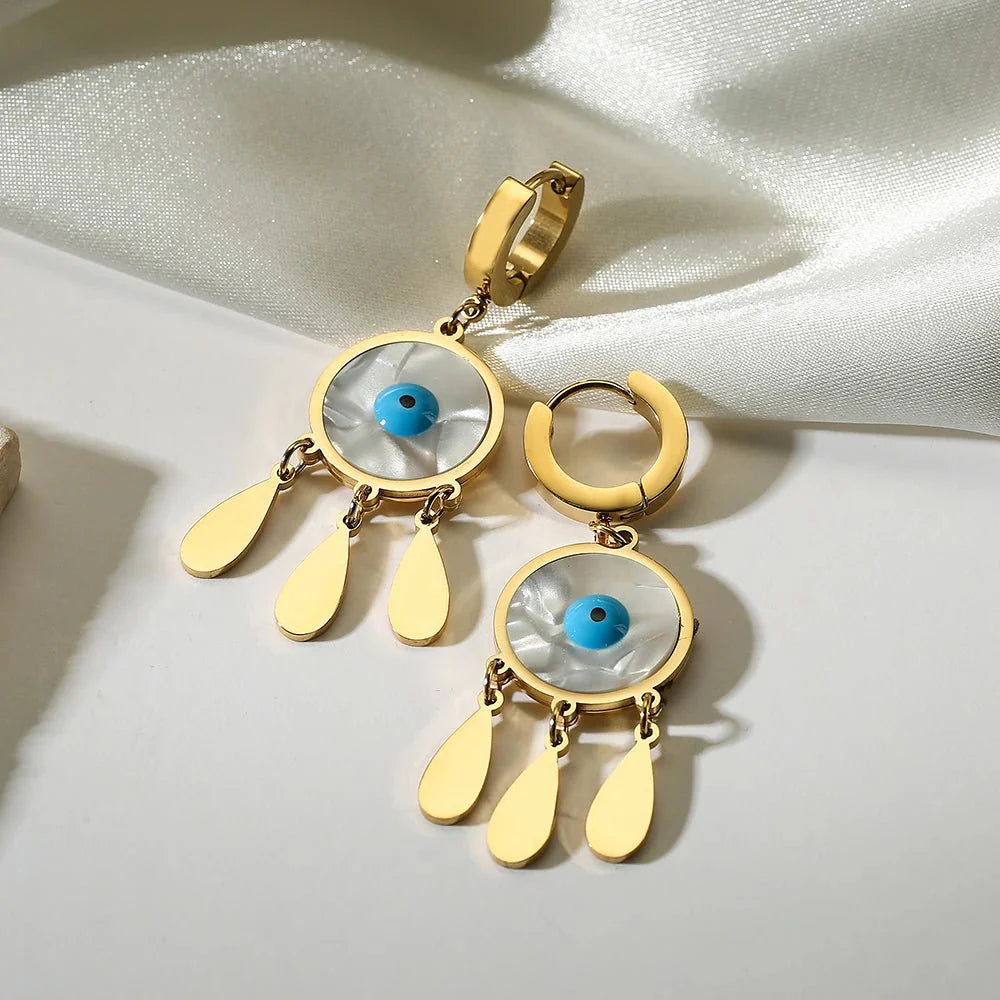 Boho Evil Eye Dangle Earrings