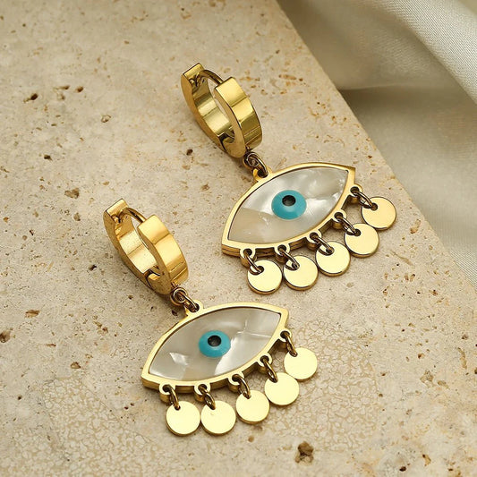 Boho Evil Eye Dangle Earrings