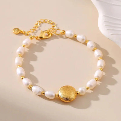 Boho Gold Accented Pearl Bracelets