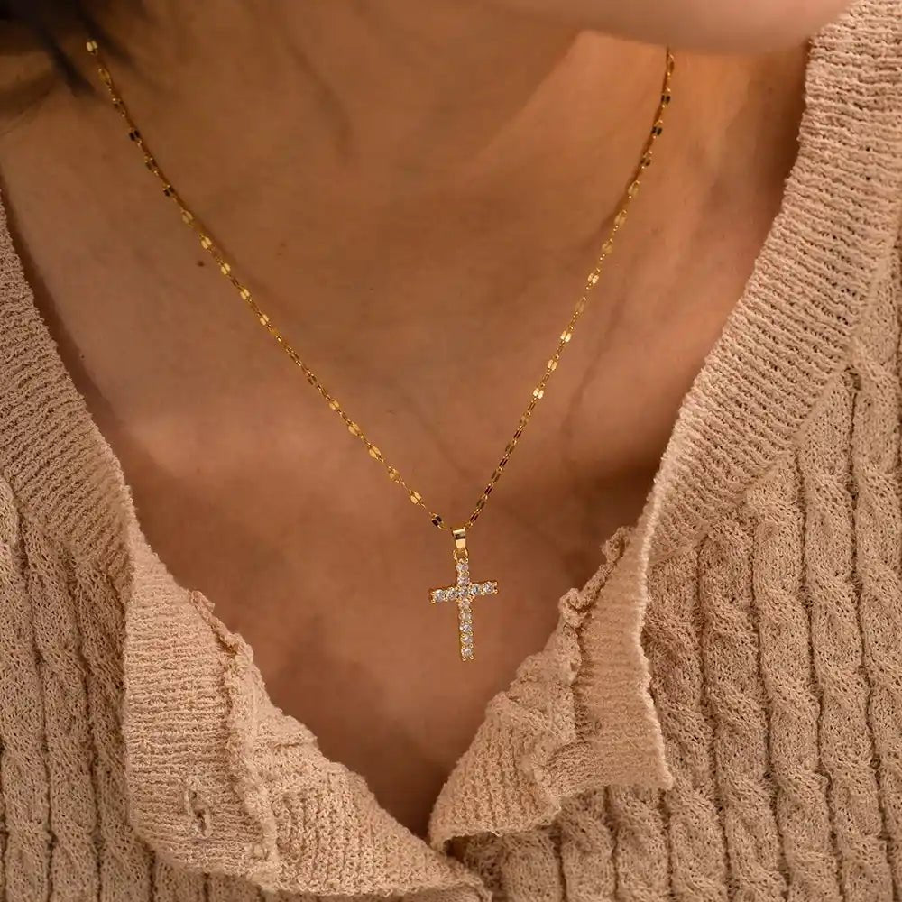Celestia Cross Pendant Necklace