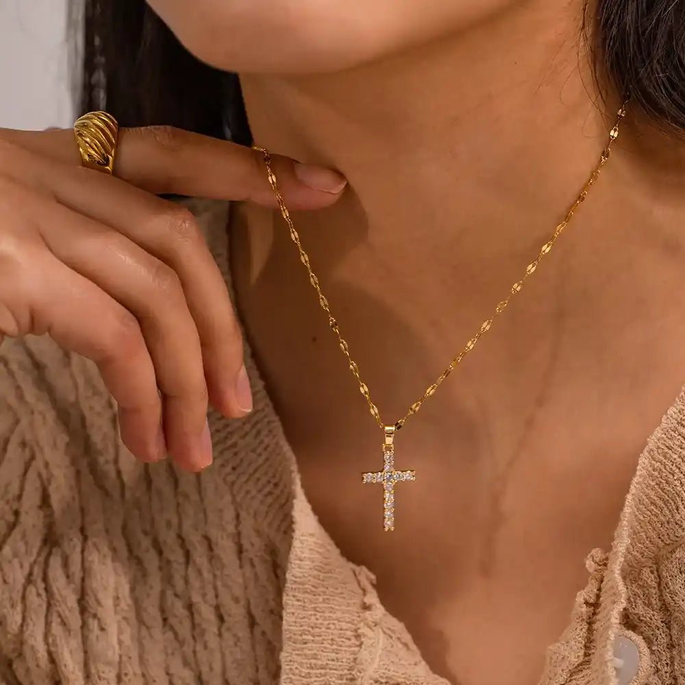 Celestia Cross Pendant Necklace