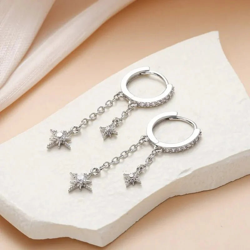 Celestial Diamond Hoop Earrings