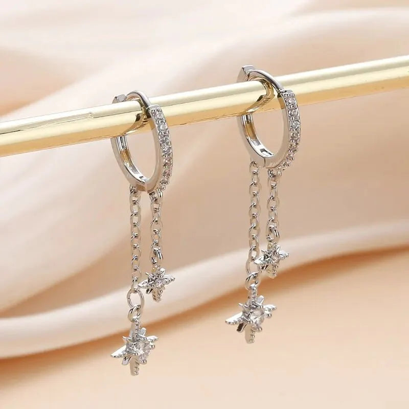 Celestial Diamond Hoop Earrings