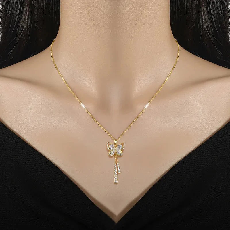 Charming Butterfly Diamond Dazzle Necklace