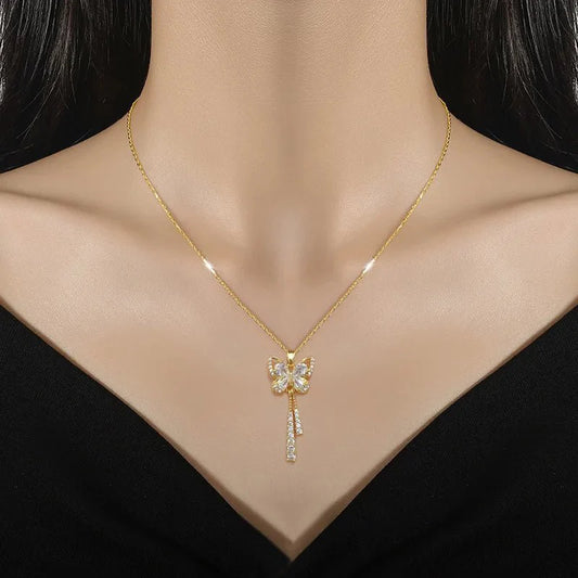 Charming Butterfly Diamond Dazzle Necklace