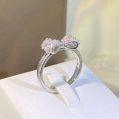 Charming Diamond Bow Ring