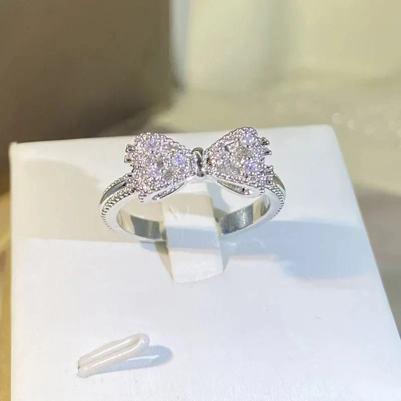 Charming Diamond Bow Ring