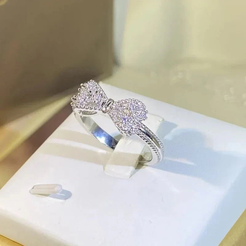 Charming Diamond Bow Ring