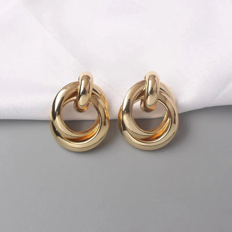 Circular Geometric Interwoven Earrings