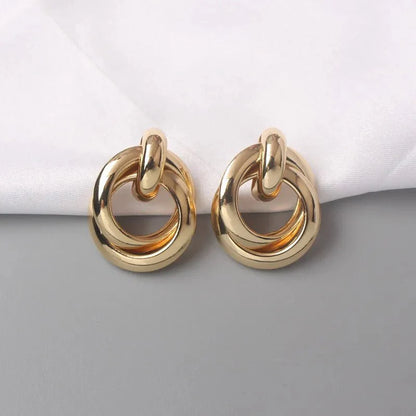 Circular Geometric Interwoven Earrings