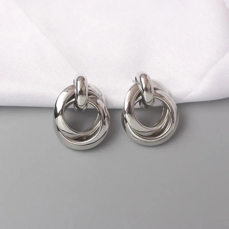 Circular Geometric Interwoven Earrings