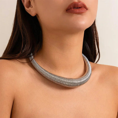 Classy Chunky Textured Choker Necklace