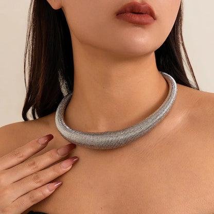 Classy Chunky Textured Choker Necklace
