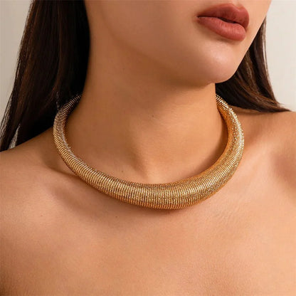 Classy Chunky Textured Choker Necklace