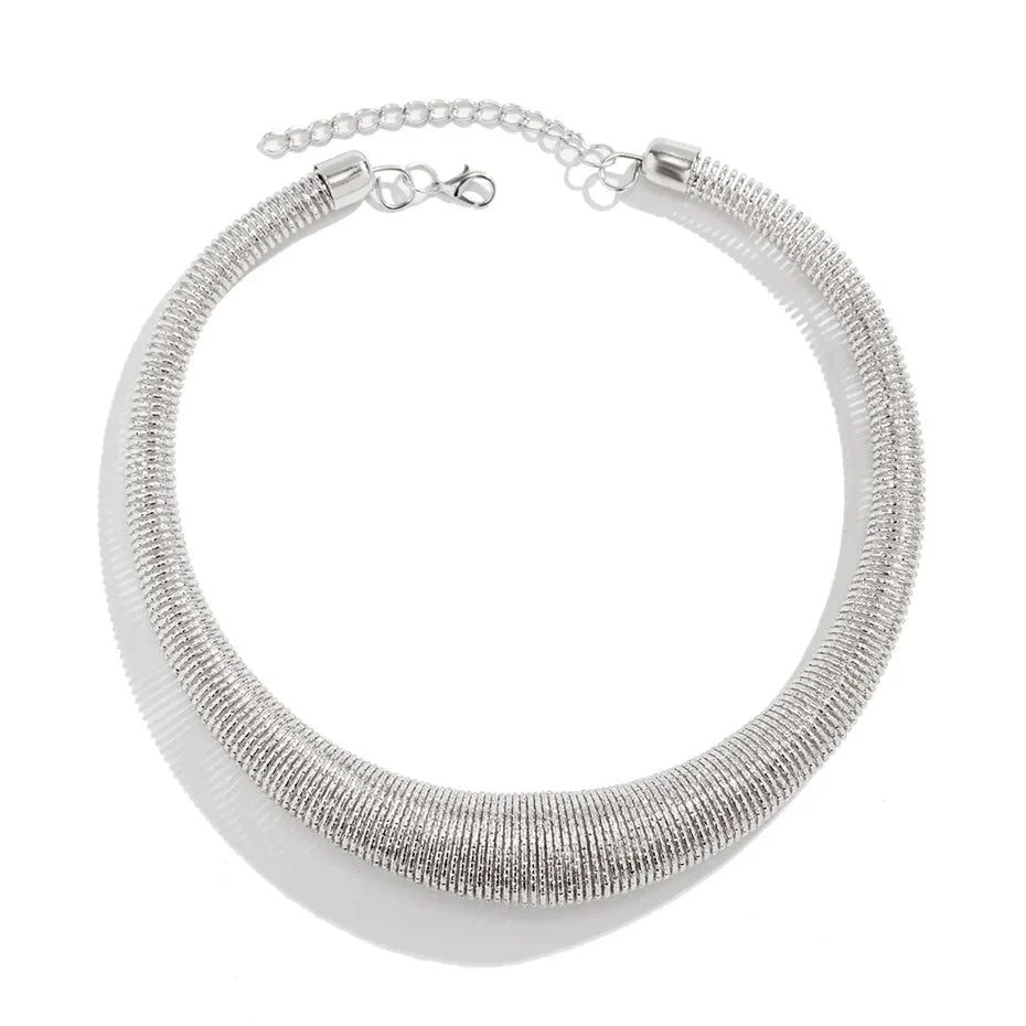 Classy Chunky Textured Choker Necklace