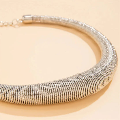 Classy Chunky Textured Choker Necklace