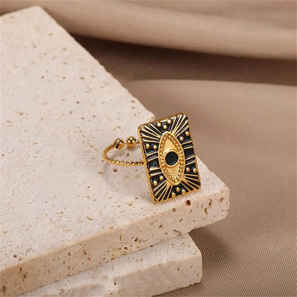 Classy Evil Eye Heart & Rectangle Rings