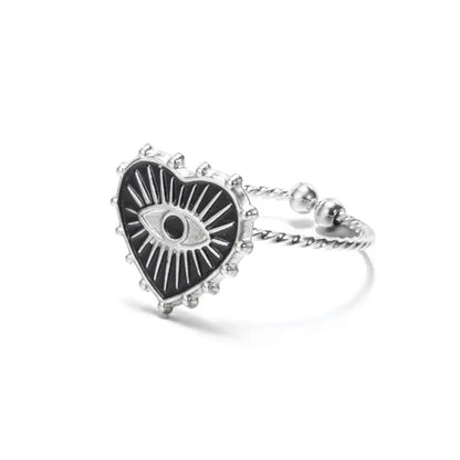 Classy Evil Eye Heart & Rectangle Rings