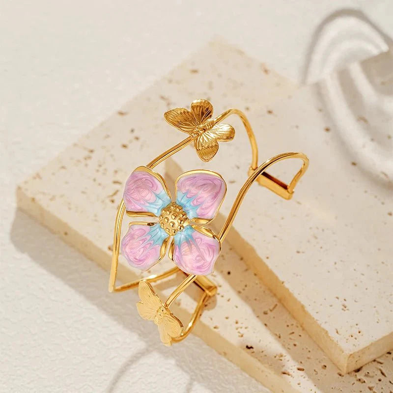 Classy Floral Bangle Bracelets