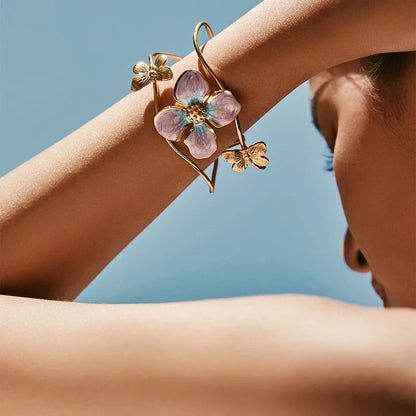 Classy Floral Bangle Bracelets