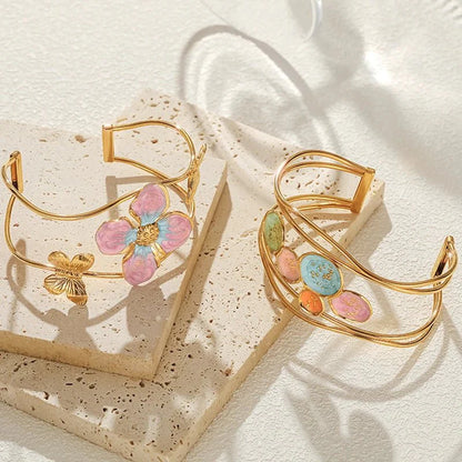 Classy Floral Bangle Bracelets