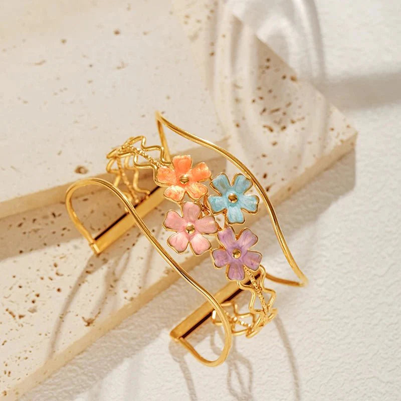 Classy Floral Bangle Bracelets