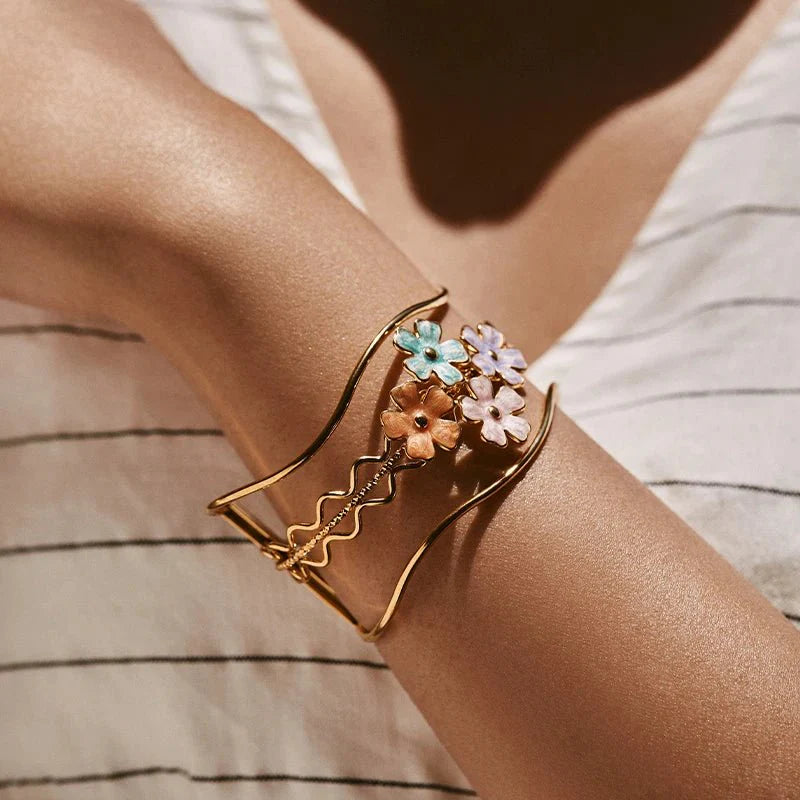 Classy Floral Bangle Bracelets