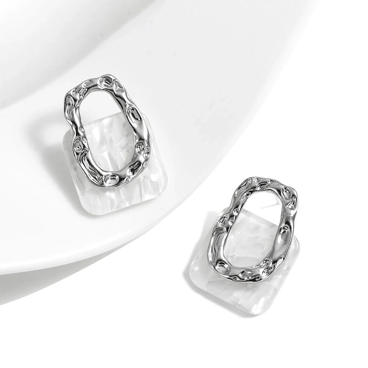 Classy Geometric Square Earrings