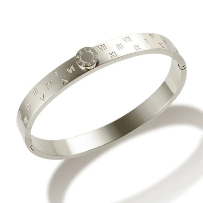 Classy Roman Numeral Bangle Bracelet and Rings