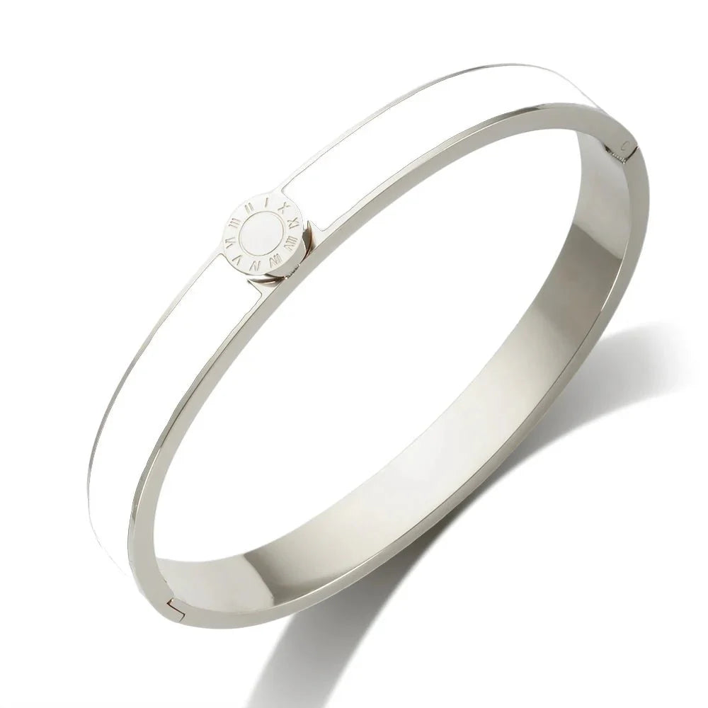 Classy Roman Numeral Bangle Bracelet and Rings