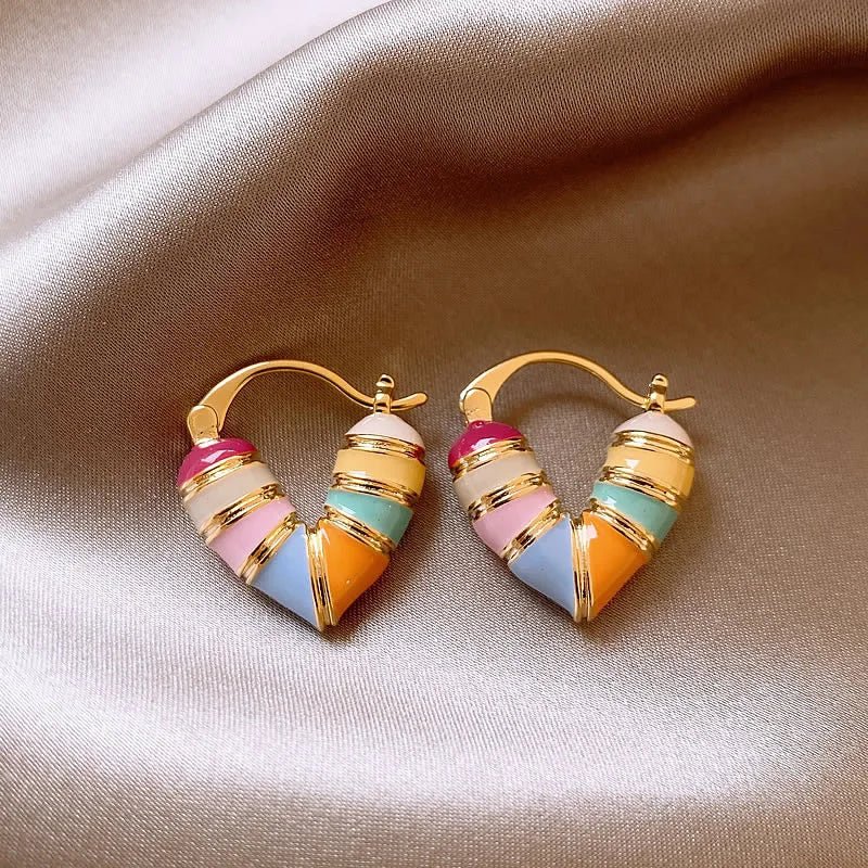 Colorful Pastel Heart Earrings
