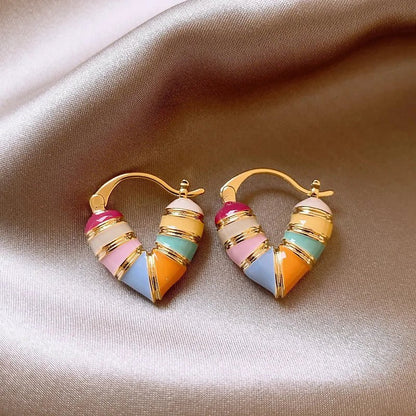 Colorful Pastel Heart Earrings