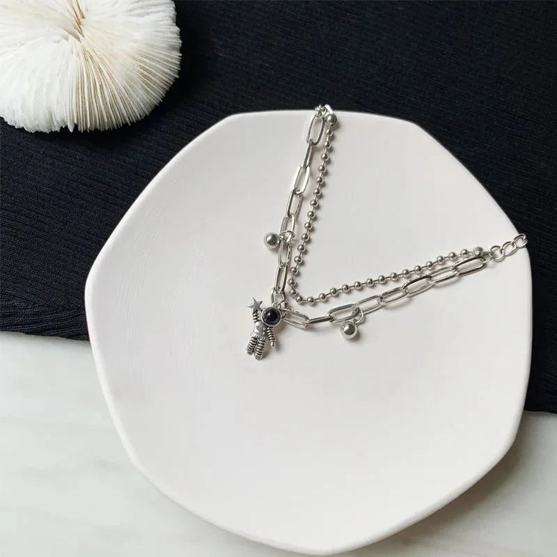 Couples Astronaut Magnetic Heart Bracelet Set