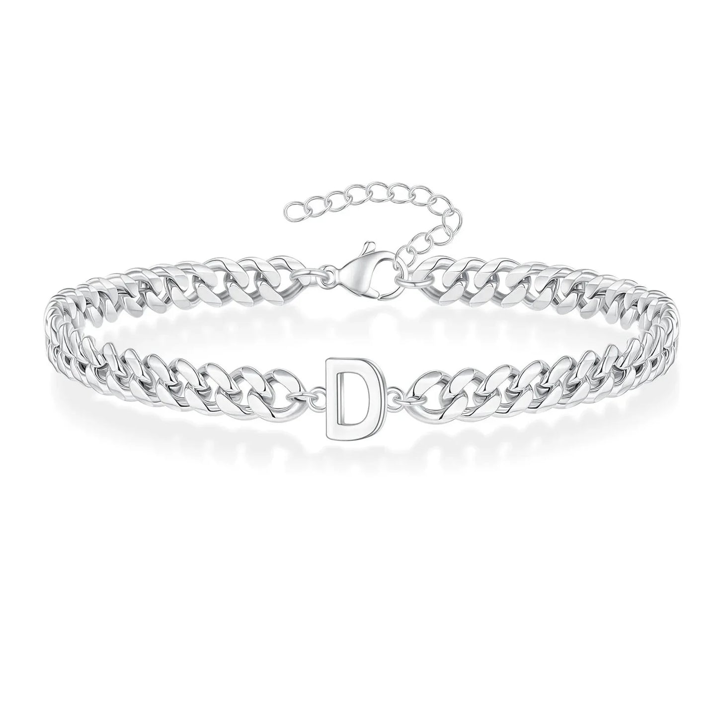 Couples Letter Initial Cuban Bracelet