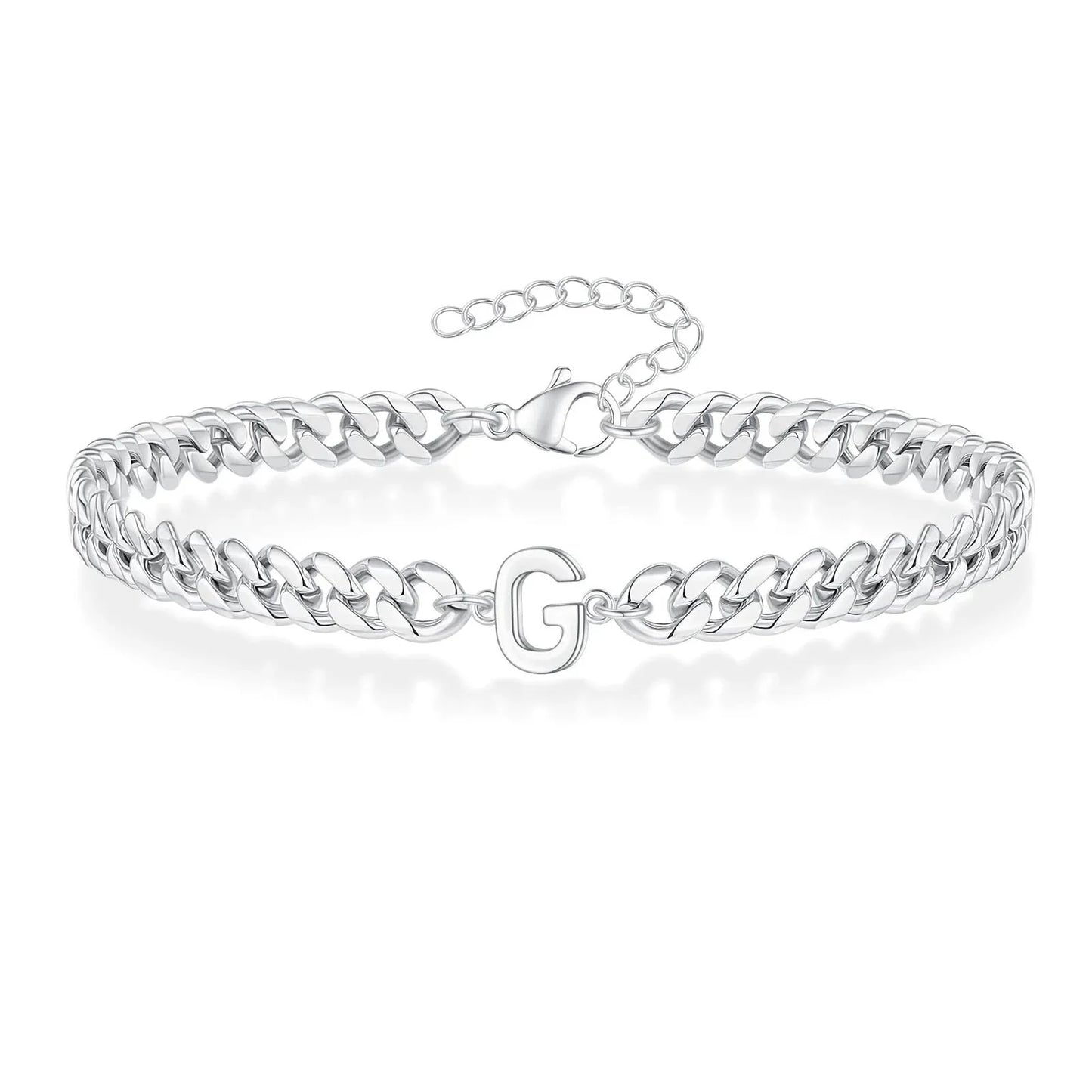 Couples Letter Initial Cuban Bracelet