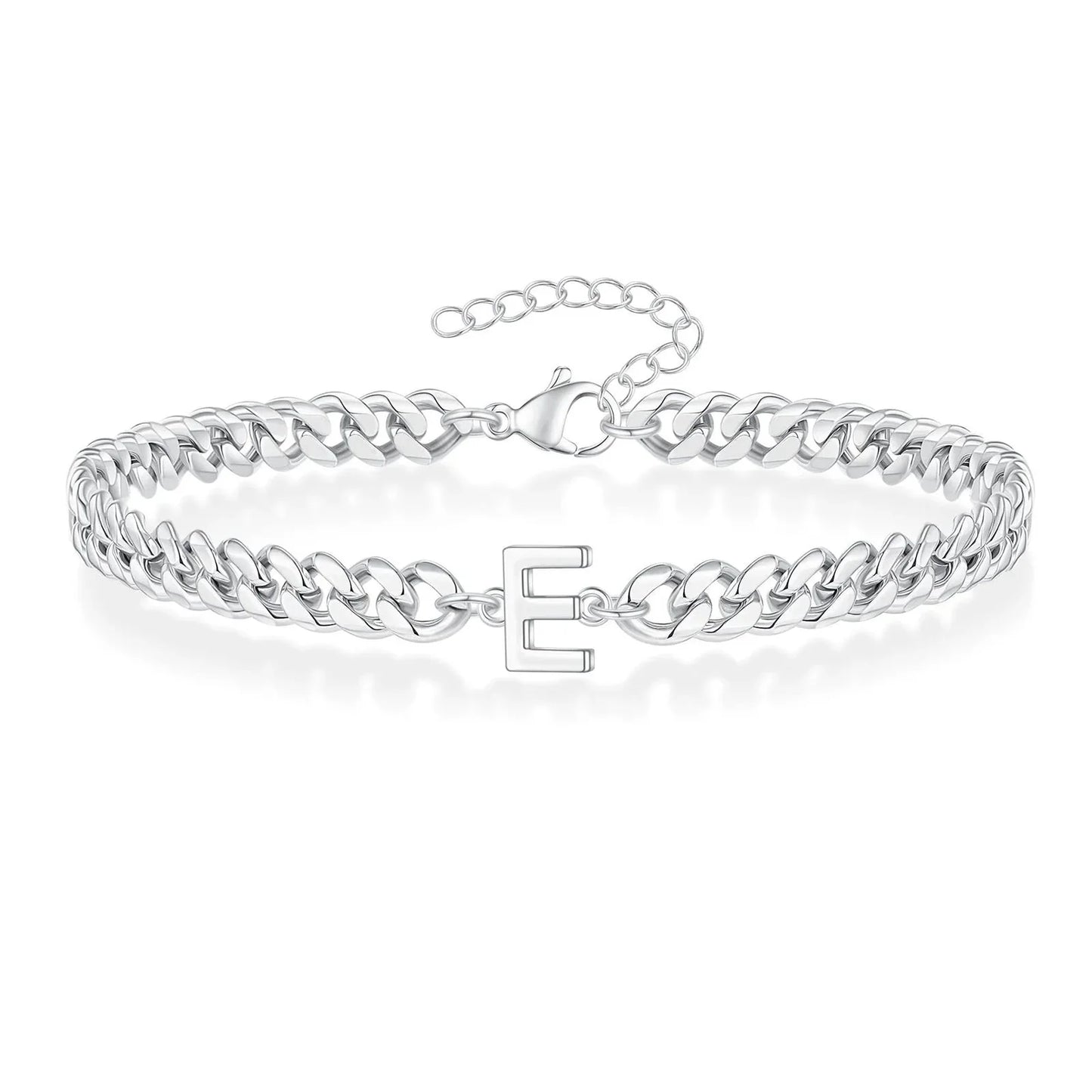 Couples Letter Initial Cuban Bracelet