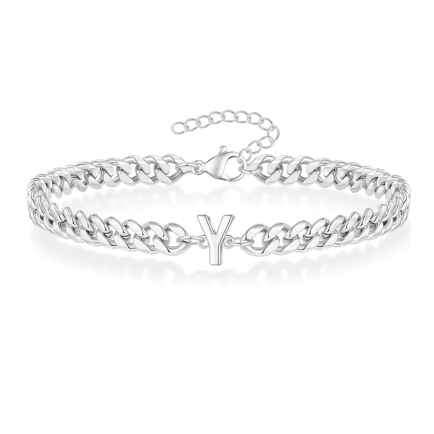Couples Letter Initial Cuban Bracelet