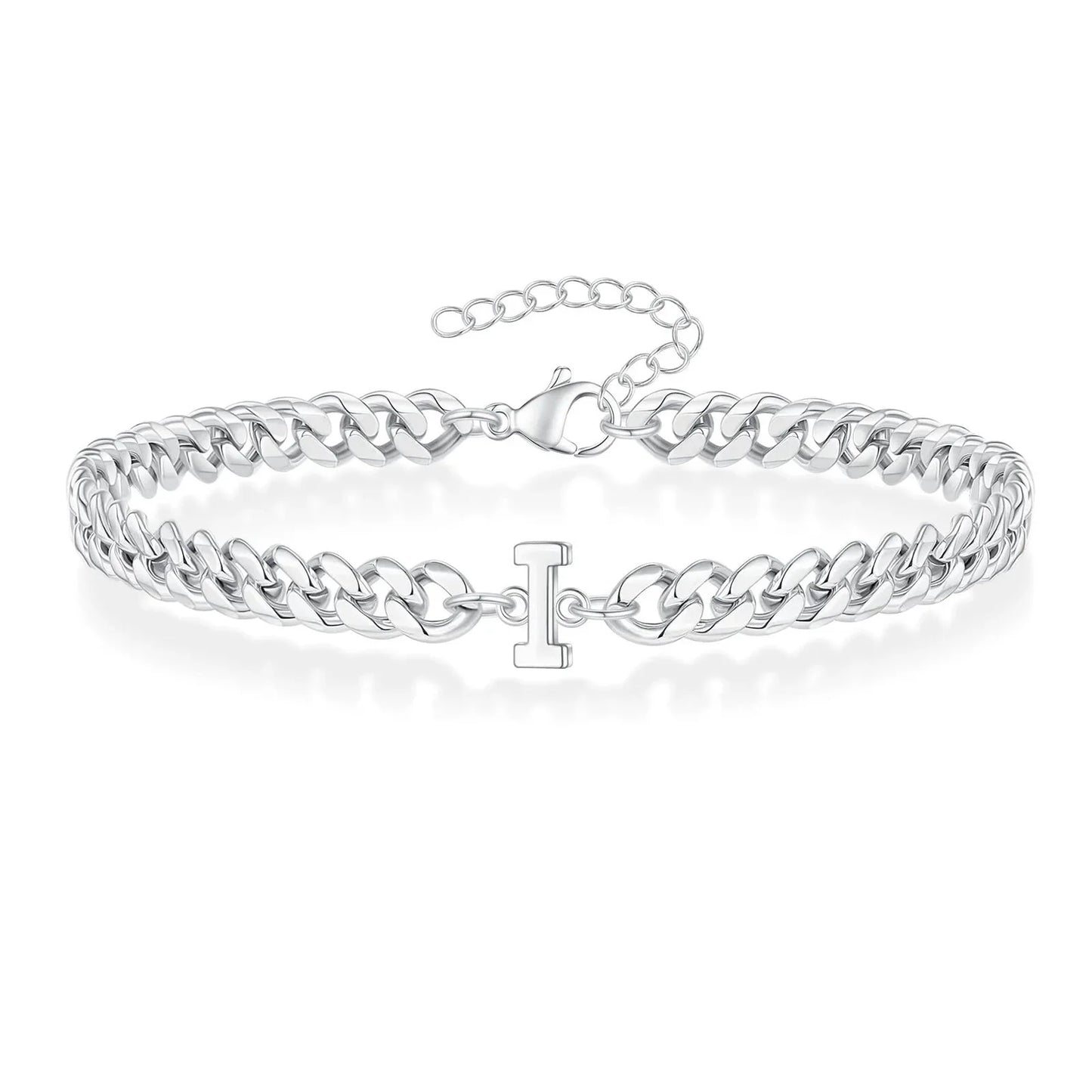 Couples Letter Initial Cuban Bracelet