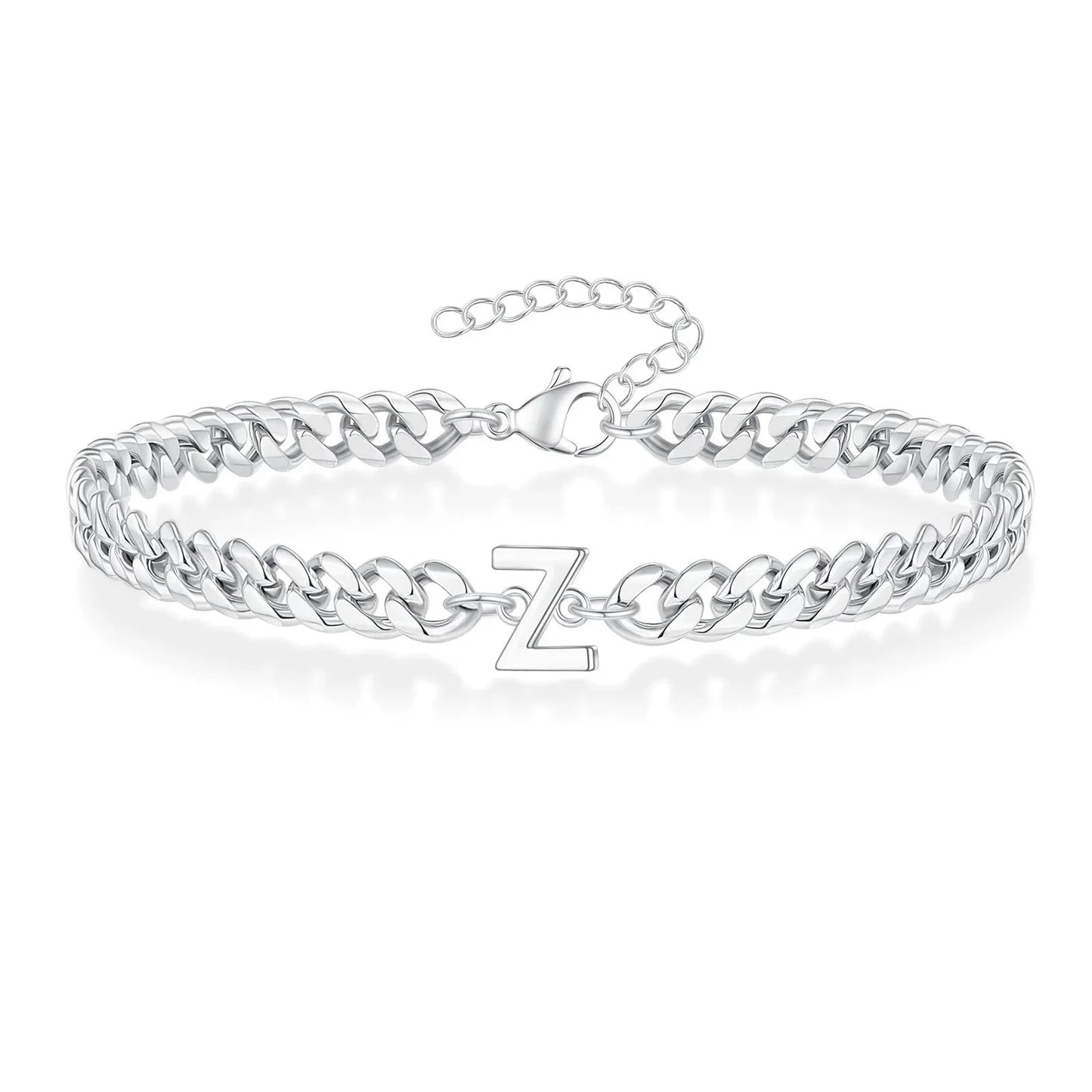 Couples Letter Initial Cuban Bracelet
