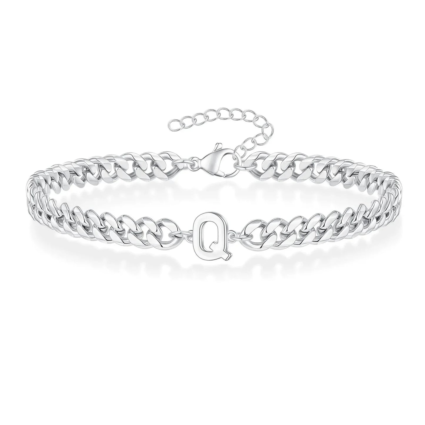 Couples Letter Initial Cuban Bracelet