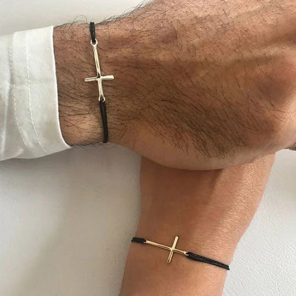 Couples Minimal Cross Bracelets