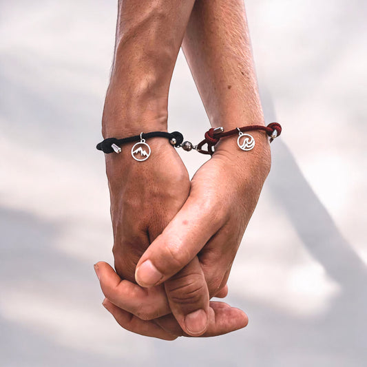 Couples Ocean & Mountains Magnetic Rope Bracelet Set