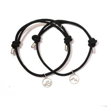 Couples Ocean & Mountains Magnetic Rope Bracelet Set