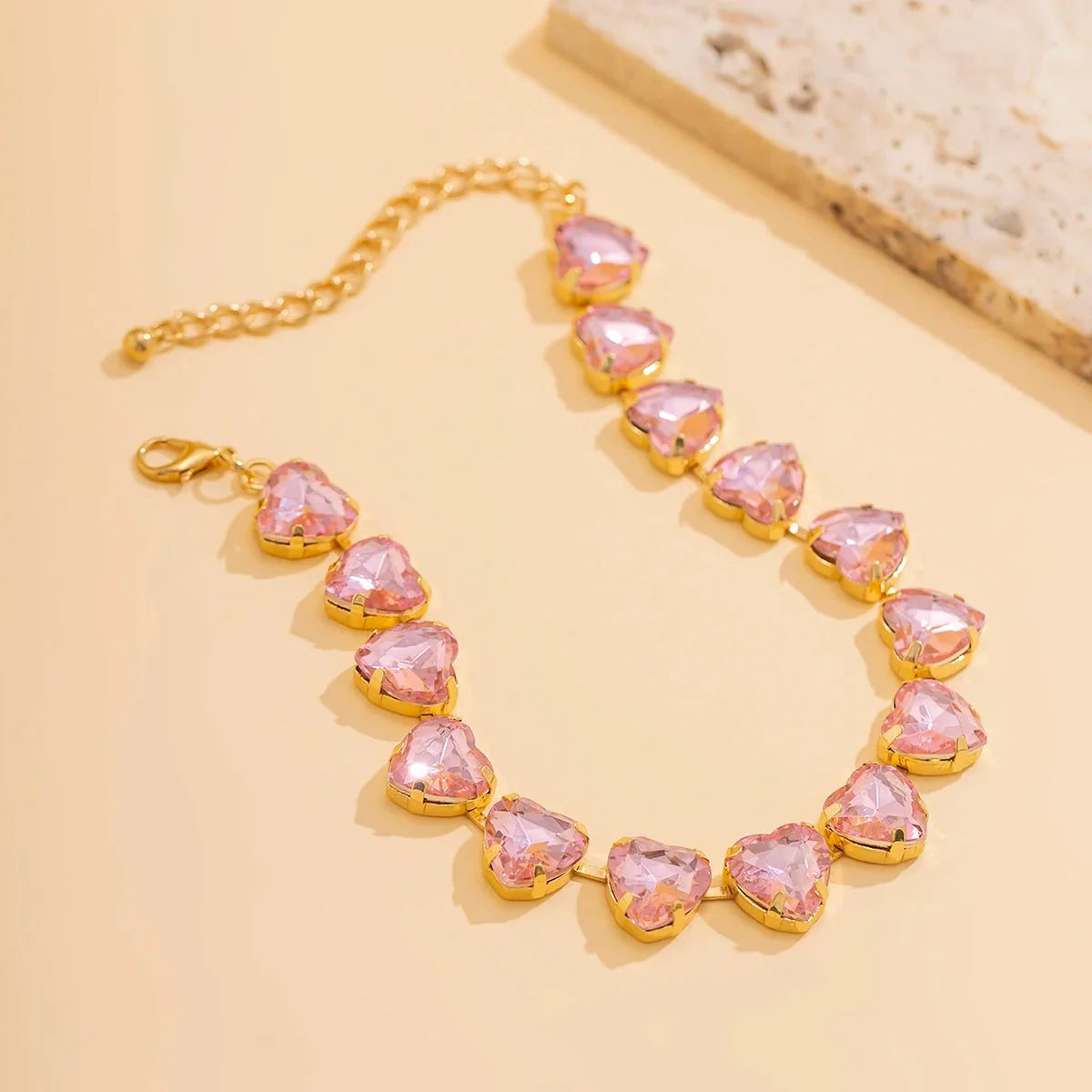 Crystal Heart Choker Necklace