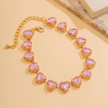 Crystal Heart Choker Necklace